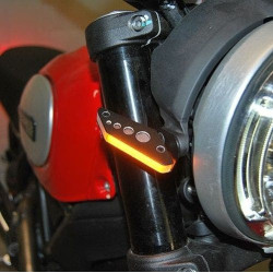 PartzBiz HD TR578935 - New Rage Cycles SCRAMBLER-FB สัญญาณไฟเลี้ยว LED สีเหลืองอำพันด้านหน้า 15-18 Ducati Scrambler สุดยอดการอัพเกรดใหม่ ไฟเลี้ยว ไฟเลี้ยวแบบกำหนดเอง 578935