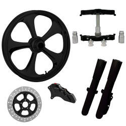 PartzBiz HD NITRO-SNGL-BLK-KIT-23PCKG - ยางล้อ Nitro Black 23” ด้านเดียวพร้อมท่อนล่างและสไลเดอร์แบบ Raked Triple Trees | ไนโตร-SNGL-BLK-KIT-23PCKG