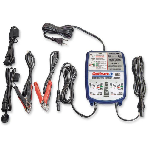PartzBiz HD: 4408005-Tecmate Optimate 3 x 2 Multi-Bank 12V วินิจฉัยแบตเตอรี่ชาร์จแบบแยกซัลเฟต PartzBiz HD: 4408005-Tecmate Optimate 3 x 2 Multi-Bank 12V วินิจฉัยแบตเตอรี่ชาร์จแบบแยกซัลเฟต
