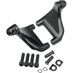 PartzBiz HD DS16200705 - Drag Rear Passenger Footpeg Mounts Black Harley Sportster XL 04-13 Repl 50203-04
