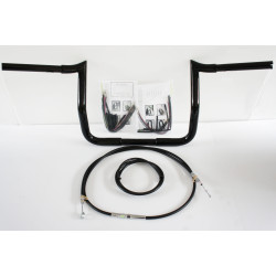 PartzBiz HD MBB1.25B-10 Kit-ABS-08-13 - Paul Yaffe Bagger 10" Black Monkey Bar Handlebar Package Kit Harley FLH ABS | MBB1.25B-10 Kit-ABS-08-13