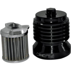 PartzBiz HD DS07120351 - PC Racing PCS4B Black Flo Oil Filter Reusable 35 Microns Harley & Custom