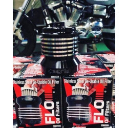PartzBiz HD DS07120561 - PC Racing PCS4BC Black Cut Flo Oil Filter Reusable 35 Microns Harley & Custom