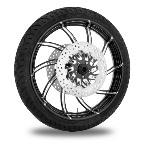 PartzBiz HD: 4407764-Performance Machine 21" Front Black Supra Wheel Tire Rotor Package Harley 14-15 | Performance Machine