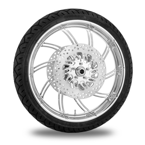 PartzBiz HD: 4407746-Performance Machine 21” ล้อหน้าโครเมียม Supra ยางโรเตอร์แพ็คเกจ Harley 14-15 | เครื่องสมรรถนะ