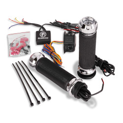 PartzBiz HD PM0063-2093-CH - Performance Machine Apex Heated Grips Chrome Electronic Throttle Harley 84-21 PartzBiz HD PM0063-2093-CH - Performance Machine Apex Heated Grips Chrome Electronic Throttle Harley 84-21