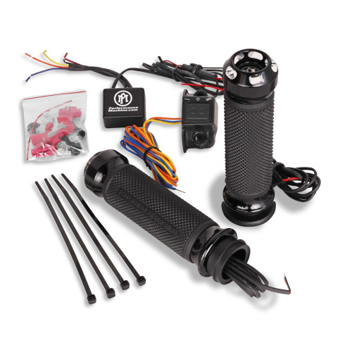 PartzBiz HD: 4407720-Performance Machine Apex Heated Grips Contrast Cut Electronic Throttle Harley 84-21