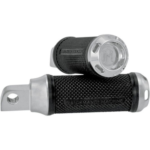 PartzBiz HD: 4407617-Performance Machine PM หมุดเท้า Chrome Apex พร้อมตัวยึดตัวผู้ 90 องศาสำหรับ Harley | 0035-1097-ช