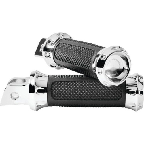 PartzBiz HD: 4407604-Performance Machine Chrome Overdrive Rider Footpegs Harley M8 Softail 18-20