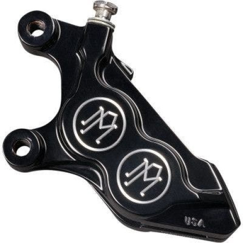 PartzBiz HD: 4407563-Performance Machine Contrast 4 ลูกสูบด้านหน้าขวา Caliper Harley M8 FL FX 17-Up ABS electra road street glide king cnc fat boy bob low rider Heritage 0052-2424-BM