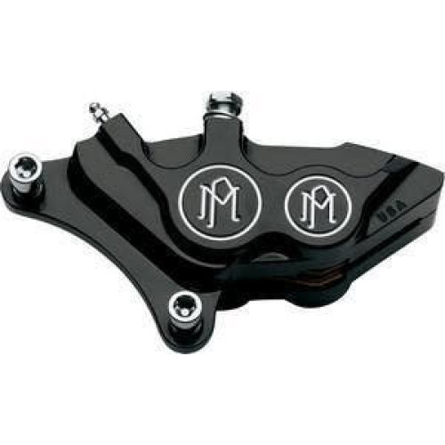 PartzBiz HD: 4407523-Performance Machine Contrast Cut คาลิปเปอร์ด้านซ้ายสีดำสำหรับ Harley 11.5 Rotors ปี 2000 | 0053-2919-บีเอ็ม