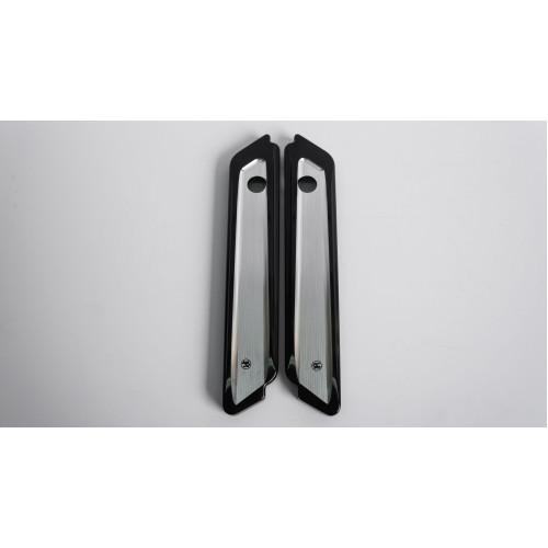 PartzBiz HD: 4407535-Performance Machine PM Scallop Black Contrast Cut Saddlebag Latch Hinge Covers Harley 14-17 | 0200-2008-BM