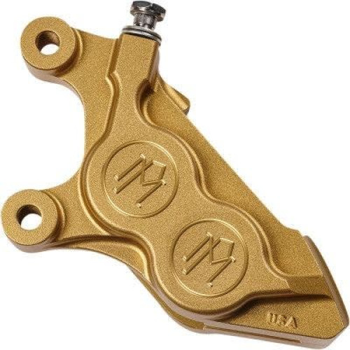 PartzBiz HD: 4407486-Performance Machine Gold Ops 4 Piston Front Left Caliper Harley M8 FL FX 17-Up ABS electra road street glide king cnc fat boy bob low rider heritage 0052-2425-SMG