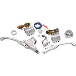 PartzBiz HD PM0062-4019-CH - Performance Machine PM Chrome 9/16 Handlebar Controls Cable Clutch 3 Button | 0062-4019-CH