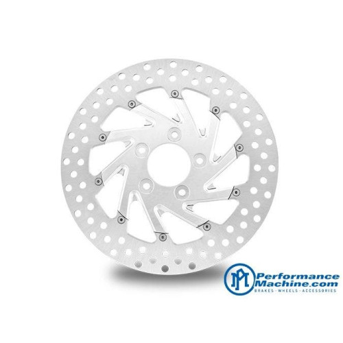 PartzBiz HD: 4407371-Performance Machine PM Del Rey Chrome 11.5 จานเบรคหน้าขวา Harley | 0133-1522REYRS-CH