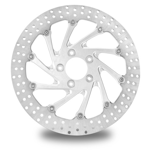 PartzBiz HD: 4407333-Performance Machine PM Del Rey หน้าซ้ายขัดเงา 13 ” Brake Rotor Harley 00-16 | 0133-3015เรย์ลส์