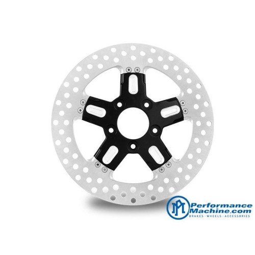 PartzBiz HD: 4407343-Performance Machine PM Formula Black Platinum Cut 11.5 จานเบรกหน้า Harley | 0133-1522FRMS-BMP