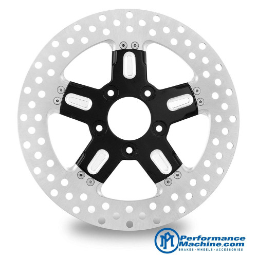 PartzBiz HD: 4407344-Performance Machine PM Formula Black Platinum Cut 11.8 จานเบรคหน้า Harley | 0133-1800FRMS-BMP