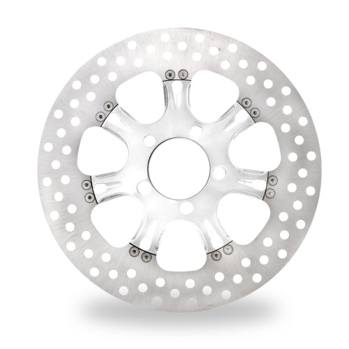 PartzBiz HD: 4407265-Performance Machine PM Virtue Chrome 11.8 โรเตอร์เบรกหลังขวา Harley | 0133-1802VIRS-CH