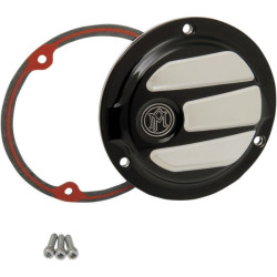 PartzBiz HD PM0177-2027-BMP - Performance Machine Scallop 3 Hole Platinum Cut Derby Cover Harley EVO Big Twin | 0177-2027-BMP