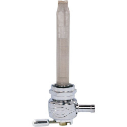 PartzBiz HD TR498638 - Pingel 4311-CF Power Flo Flamed Chrome Round 90 Deg Rear 22mm Petcock Harley | 4311-CF