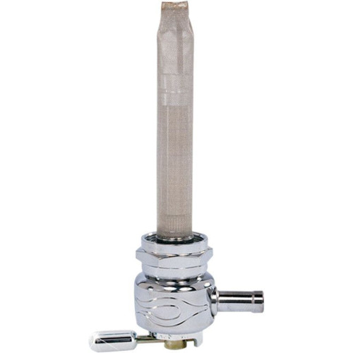 PartzBiz HD: 4407174-Pingel 4311-CF Power Flo Flamed Chrome Round 90 Deg Rear 22mm Petcock Harley | 4311-CF