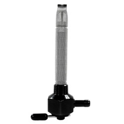 PartzBiz HD DS07050115 - Pingel 6211-CHBLK 3/8 NPT Power Flo Smooth Black Chrome HEX 180 Inward Petcock | 6211-CHBLK