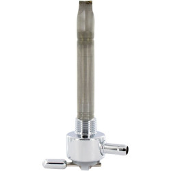 PartzBiz HD DSDS390265 - Pingel 6211-CR 3/8 NPT Smooth Round CHR Power-FLO Fuel Valve Petcock 180 Inward | 6211-CR