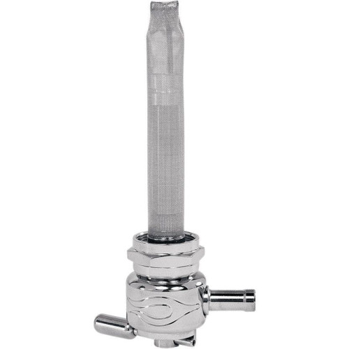 PartzBiz HD: 4407147-Pingel 6311-CF Power Flo Flamed Round Chrome 180 Deg Inward 22mm Petcock Harley | 6311-CF