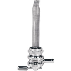 PartzBiz HD DSDS390507 - Pingel 6311-CFW Power Flo Wave Chrome Round 180 Deg Inward 22mm Petcock Harley | 6311-CRW