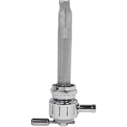 PartzBiz HD DSDS390261 - Pingel 6311-CG Power Flo Grooved Chrome HEX 180 Deg Inward 22mm Petcock Harley | 6311-CG