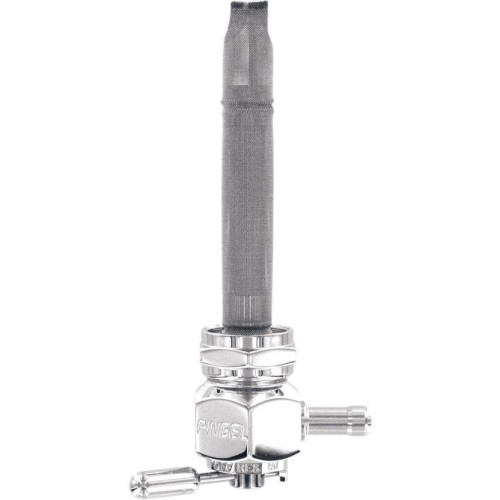 PartzBiz HD: 4407150-Pingel 6311-CH Power Flo Smooth Chrome HEX 180 Deg Inward 22mm Petcock Harley | 6311-CH