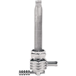 PartzBiz HD DSDS390509 - Pingel 6311-CHF Power Flo Finned Chrome HEX 180 Deg Inward 22mm Petcock Harley | 6311-CHF