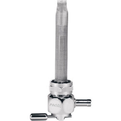 PartzBiz HD DSDS390510 - Pingel 6311-CHO Power Flo Oval Chrome HEX 180 Deg Inward 22mm Petcock Harley | 6311-CHO