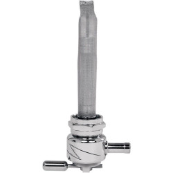 PartzBiz HD TR497689 - Pingel 6311-CL Power Flo Lightning Chrome HEX 180 Deg Inward 22mm Petcock Harley | 6311-CL