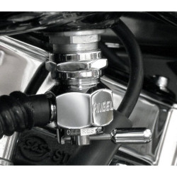 PartzBiz HD DSDS390260 - Pingel 6311-CR Power Flo Smooth Chrome Round 180 Deg Inward 22mm Petcock Harley | 6311-CR