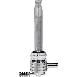 PartzBiz HD DSDS390506 - Pingel 6311-CRF Power Flo Finned Chrome Round 180 Deg Inward 22mm Petcock Harley | 6311-CRF