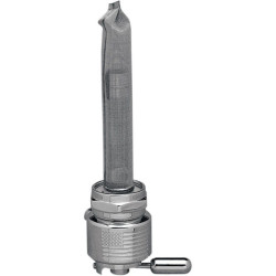 PartzBiz HD DS21070000 - Pingel 6311-CRL Power Flo Flag Round Chrome 180 Deg Inward 22mm Petcock Harley | 6311-CRL