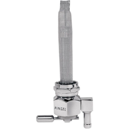 PartzBiz HD: 4407159-Pingel 6391-CH Power Flo Smooth Chrome HEX 180 Deg Down 22mm Petcock Harley | 6391-CH