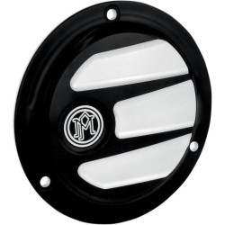 PartzBiz HD PM0177-2027-BM - Performance Machine Scallop 3 Hole Contrast Cut Derby Cover Harley EVO Big Twin | 0177-2027-BM