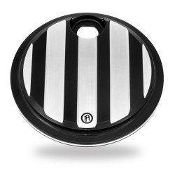 PartzBiz HD PM0200-2005DRV-BM - Performance Machine PM Black Contrast Cut Drive Fuel Door for Harley FLH/FLT 08-up