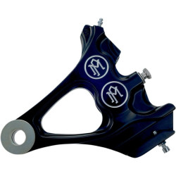 PartzBiz HD PM1274-0076-1-BM - PM Black Contrast Cut Rear Brake Integrated Caliper Harley Softail 87-99 - 1274-0076-1-BM