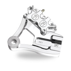 PartzBiz HD PM1279-0052-CH - PM Chrome 4 Piston Rear Brake Caliper for Harley Dyna 91-99 Models - 1279-0052-CH