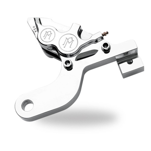 PartzBiz HD: 4407022-PM Chrome 4 Piston Rear Brake Caliper for Harley Touring FLHT 00-01 - 1287-0073-CH