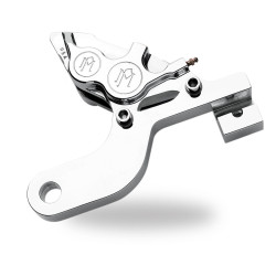 PartzBiz HD PM1290-0073-CH - PM Chrome 4 Piston Rear Brake Caliper for Harley Touring FLHT 02-07 - 1290-0073-CH