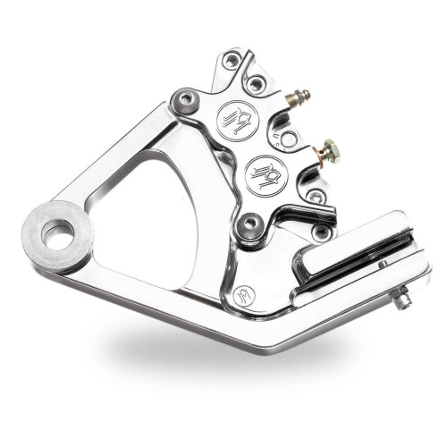 PartzBiz HD: 4407024-PM Chrome 6 Piston Rear Brake Integrated Calipers for Harley Softail 87-99 - 1274-0072-CH