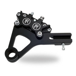 PartzBiz HD PM1259-0052-BM - PM Contrast Cut 4 Piston Rear Brake Caliper for Harley Dyna 08-14 Models - 1259-0052-BM