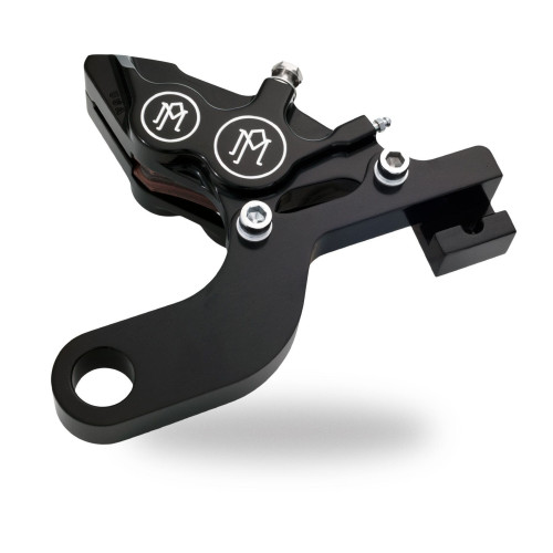 PartzBiz HD: 4407000-PM Contrast Cut 4 Piston Rear Brake Caliper for Harley Touring 00-01 - 1287-0073-BM