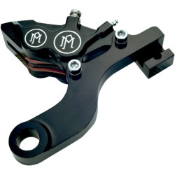 PartzBiz HD PM1257-0080-BM - PM Contrast Cut 4 Piston Rear Brake Caliper for Harley Touring 08-14 W OEM Disc - 1257-0080-BM PartzBiz HD PM1257-0080-BM - PM Contrast Cut 4 Piston Rear Brake Caliper for Harley Touring 08-14 W OEM Disc - 1257-0080-BM
