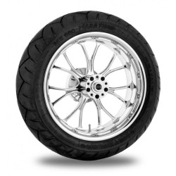 PartzBiz HD HEA-CHR-21/16 - PM Paramount Chrome Wheels Package Set With Tires Harley 09-18